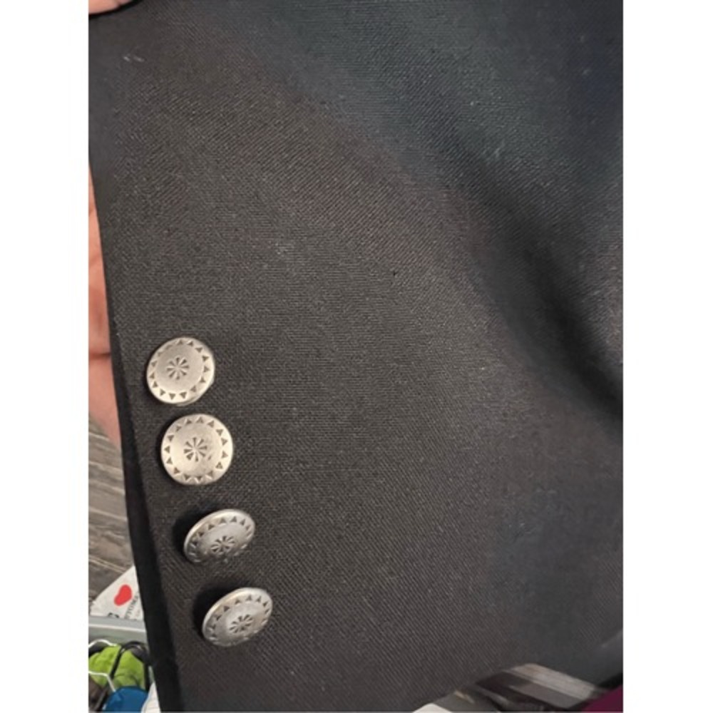 Red Sky Black Frisco 488 Hopsack Silver Button Men Western Blazer Sport Coat 50R - Picture 3 of 5